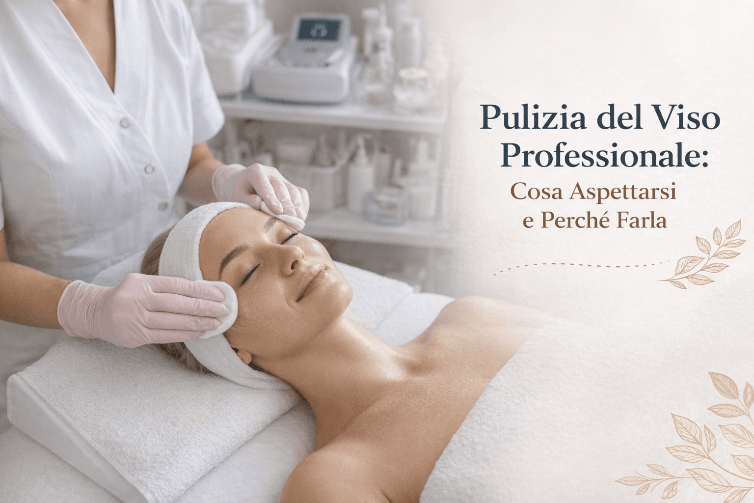 Atmosfera rilassante di un trattamento viso professionale